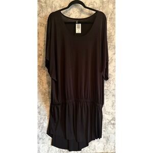 Torrid 3 Plus Size Black Drop‎ Waist Tunic Swimsuit Dress 22 24 NWT